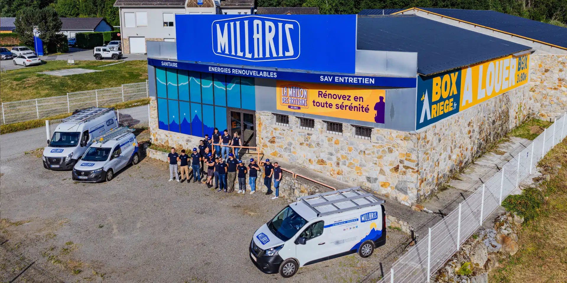 page d'accueil millaris energies installateur plomberie chauffage climatisation phtovoltaïque RGE en ariege